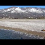 Зимний пляж Гагры. 5 февраля 2012 : Видео Абхазия